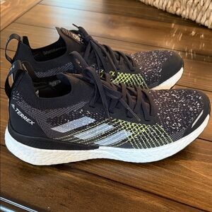 adidas 280 Black Knit Trail Running Shoes with White Sole